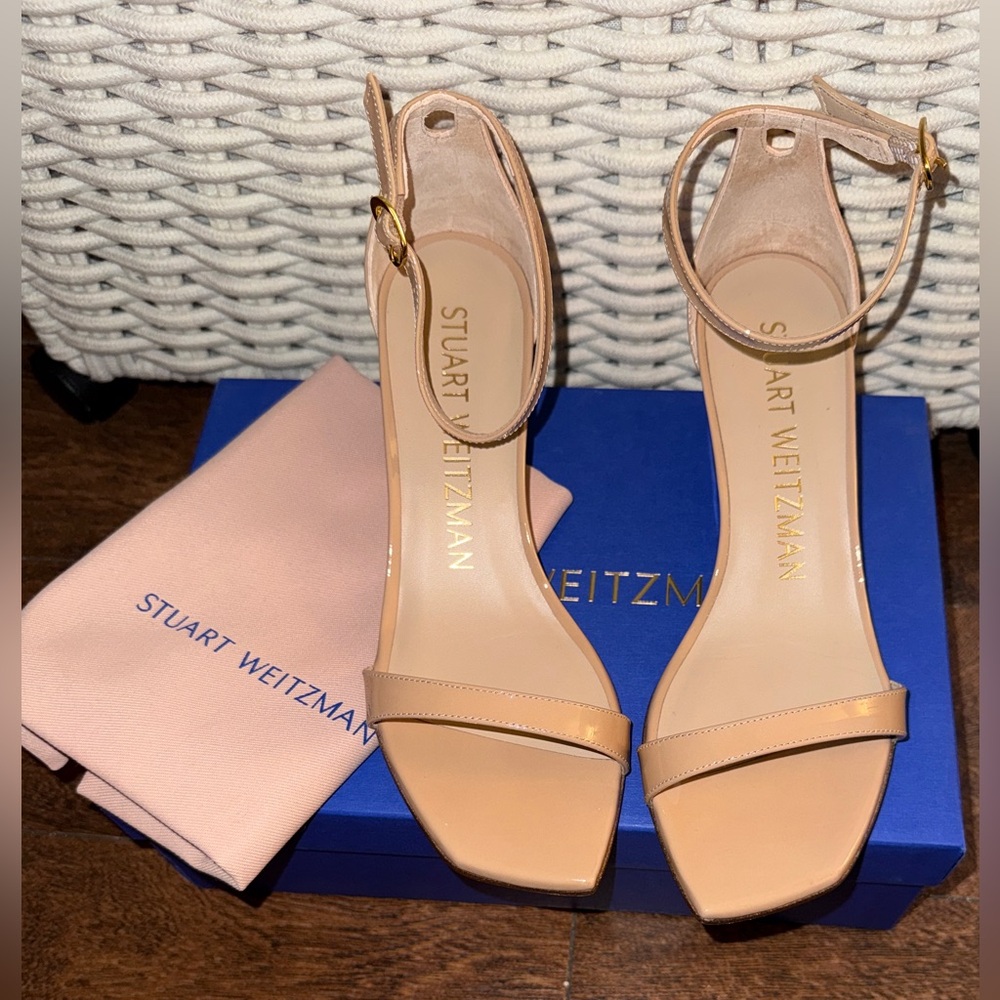 Stuart Weitzman Nudistcurve 50 Wedge Sandals